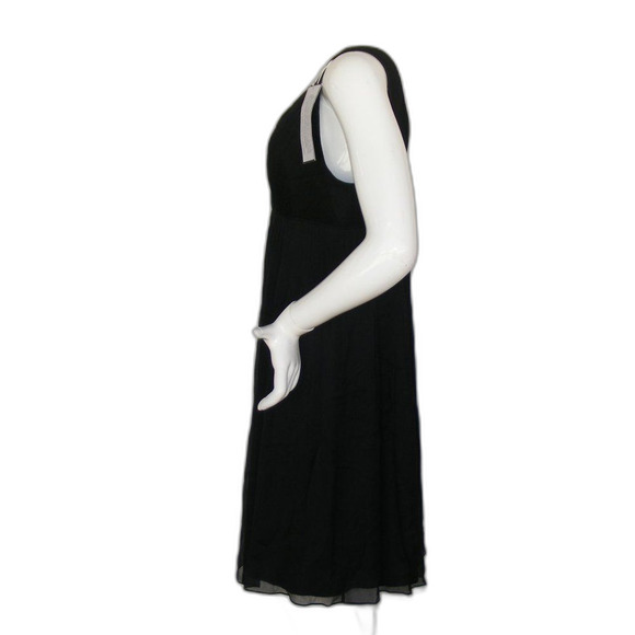 new J.CREW Silk Chiffon Dress, 12, Black, Babydoll, Cocktail/Party, V-neck - Picture 5 of 15